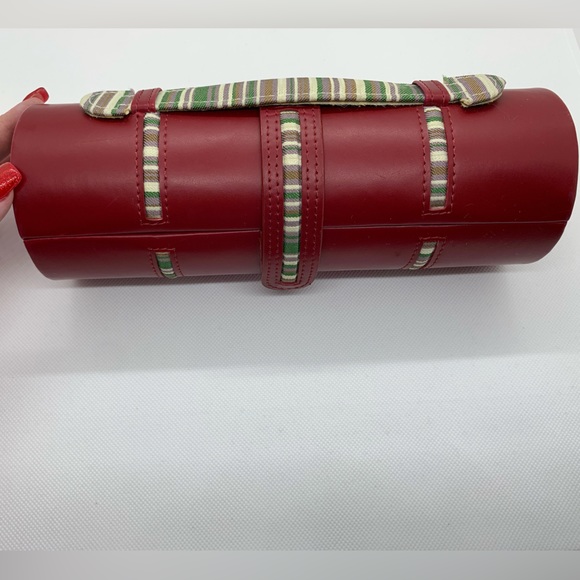 Tube Style Red Jewellery Roll Travel Case - Picture 3 of 16